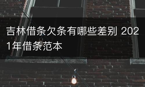 吉林借条欠条有哪些差别 2021年借条范本