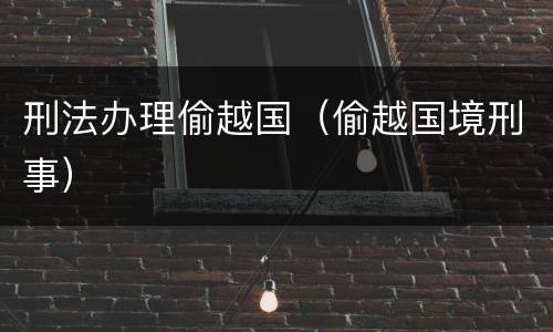 刑法办理偷越国（偷越国境刑事）