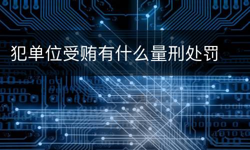 犯单位受贿有什么量刑处罚