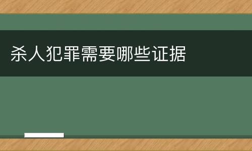 杀人犯罪需要哪些证据