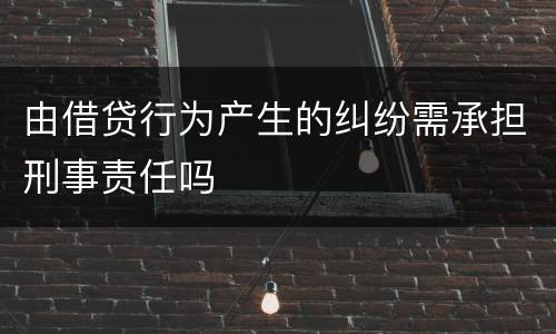 由借贷行为产生的纠纷需承担刑事责任吗