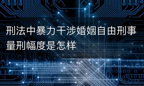 刑法中暴力干涉婚姻自由刑事量刑幅度是怎样