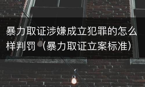 暴力取证涉嫌成立犯罪的怎么样判罚（暴力取证立案标准）
