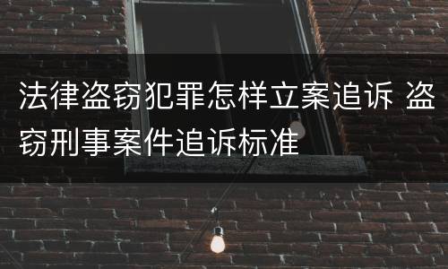 法律盗窃犯罪怎样立案追诉 盗窃刑事案件追诉标准