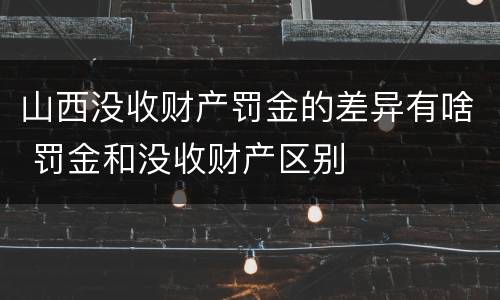 山西没收财产罚金的差异有啥 罚金和没收财产区别