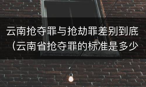 云南抢夺罪与抢劫罪差别到底（云南省抢夺罪的标准是多少?）