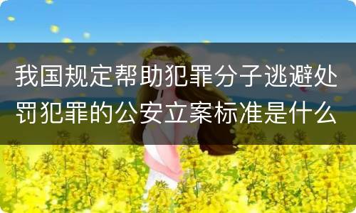 我国规定帮助犯罪分子逃避处罚犯罪的公安立案标准是什么