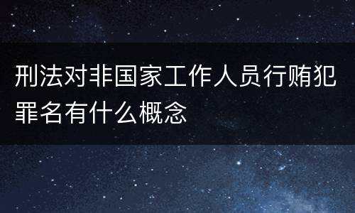 刑法对非国家工作人员行贿犯罪名有什么概念