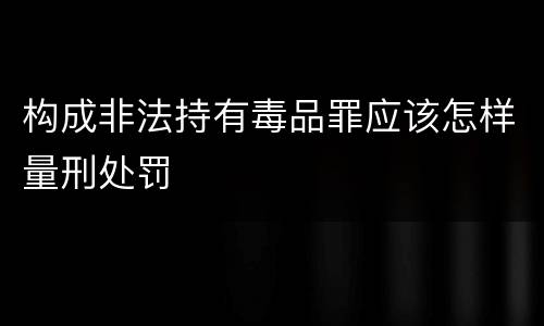 构成非法持有毒品罪应该怎样量刑处罚