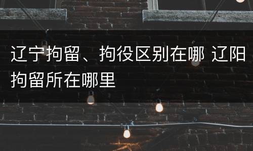 辽宁拘留、拘役区别在哪 辽阳拘留所在哪里