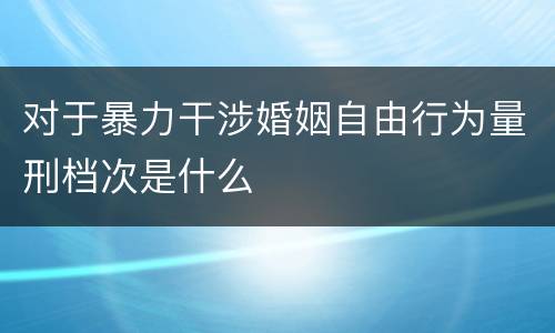 对于暴力干涉婚姻自由行为量刑档次是什么
