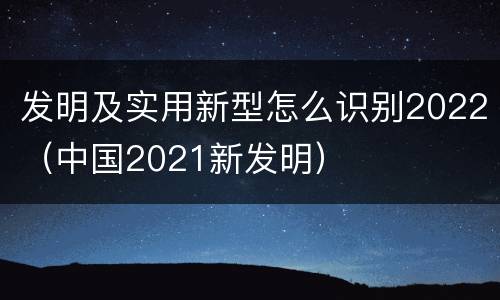 发明及实用新型怎么识别2022（中国2021新发明）