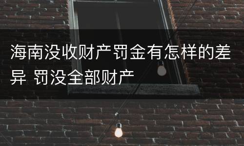 海南没收财产罚金有怎样的差异 罚没全部财产