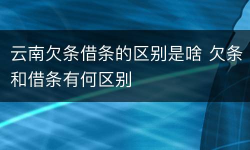 云南欠条借条的区别是啥 欠条和借条有何区别