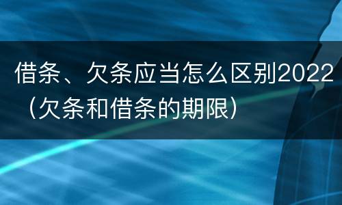 借条、欠条应当怎么区别2022（欠条和借条的期限）