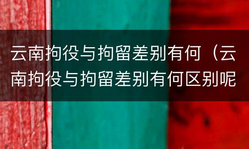云南拘役与拘留差别有何（云南拘役与拘留差别有何区别呢）