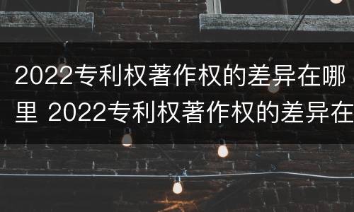 2022专利权著作权的差异在哪里 2022专利权著作权的差异在哪里查询