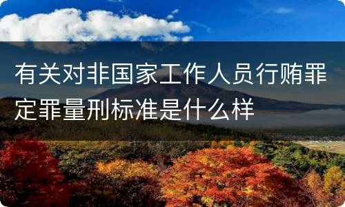 有关对非国家工作人员行贿罪定罪量刑标准是什么样