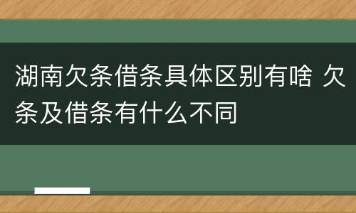 湖南欠条借条具体区别有啥 欠条及借条有什么不同