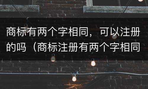 商标有两个字相同，可以注册的吗（商标注册有两个字相同就不能注册吗）