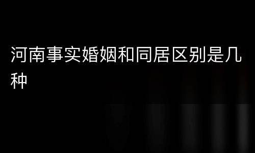 河南事实婚姻和同居区别是几种