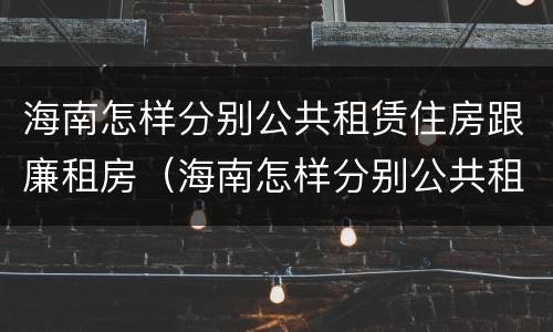 海南怎样分别公共租赁住房跟廉租房（海南怎样分别公共租赁住房跟廉租房的区别）