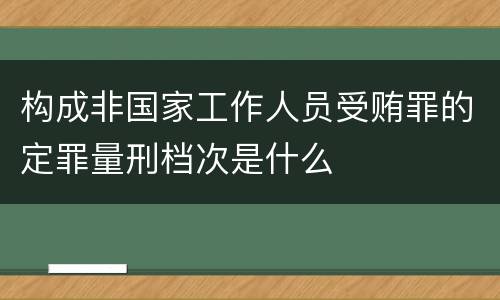 构成非国家工作人员受贿罪的定罪量刑档次是什么