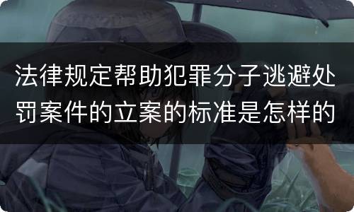 法律规定帮助犯罪分子逃避处罚案件的立案的标准是怎样的