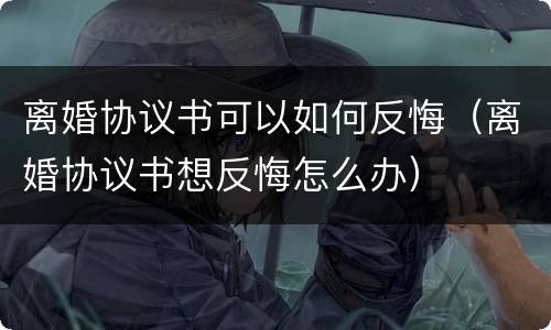 离婚协议书可以如何反悔（离婚协议书想反悔怎么办）