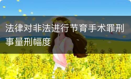 法律对非法进行节育手术罪刑事量刑幅度
