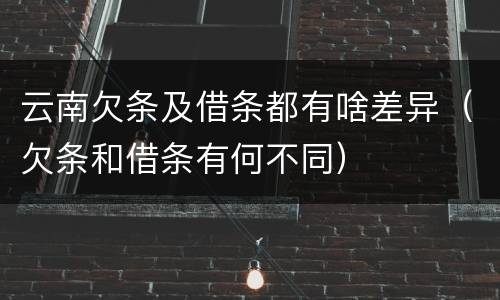 云南欠条及借条都有啥差异（欠条和借条有何不同）