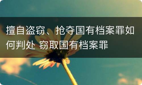擅自盗窃、抢夺国有档案罪如何判处 窃取国有档案罪