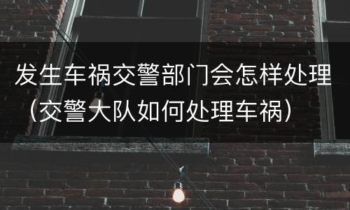 发生车祸交警部门会怎样处理（交警大队如何处理车祸）