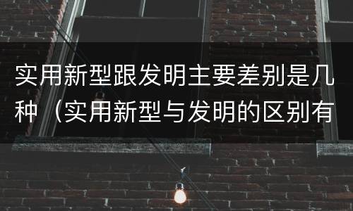 实用新型跟发明主要差别是几种（实用新型与发明的区别有哪些）