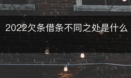 2022欠条借条不同之处是什么