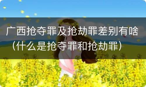 广西抢夺罪及抢劫罪差别有啥（什么是抢夺罪和抢劫罪）