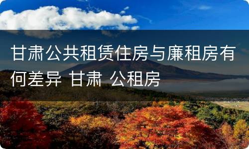 甘肃公共租赁住房与廉租房有何差异 甘肃 公租房