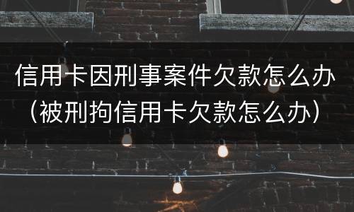 信用卡因刑事案件欠款怎么办（被刑拘信用卡欠款怎么办）