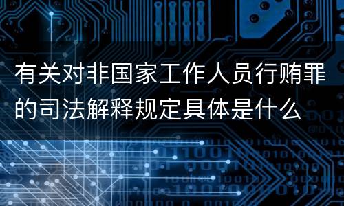 有关对非国家工作人员行贿罪的司法解释规定具体是什么