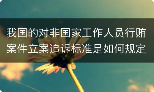 我国的对非国家工作人员行贿案件立案追诉标准是如何规定
