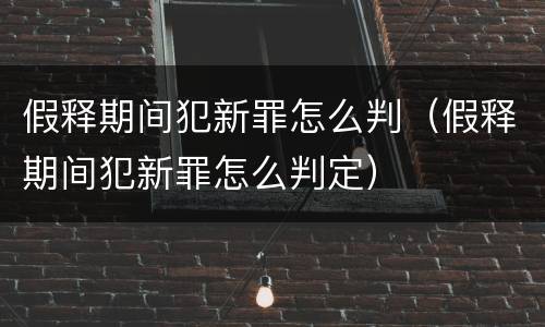 假释期间犯新罪怎么判（假释期间犯新罪怎么判定）