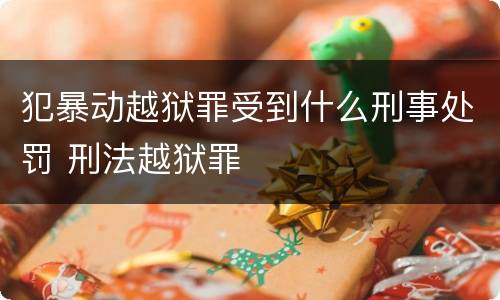 犯暴动越狱罪受到什么刑事处罚 刑法越狱罪