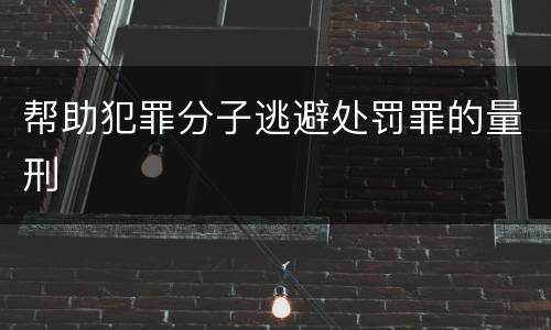 帮助犯罪分子逃避处罚罪的量刑