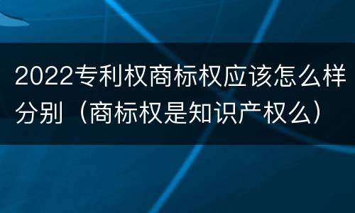 2022专利权商标权应该怎么样分别（商标权是知识产权么）