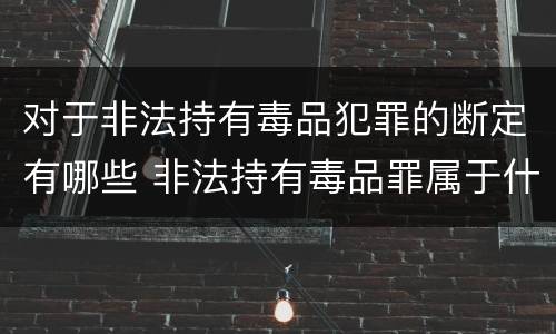 对于非法持有毒品犯罪的断定有哪些 非法持有毒品罪属于什么犯罪类型