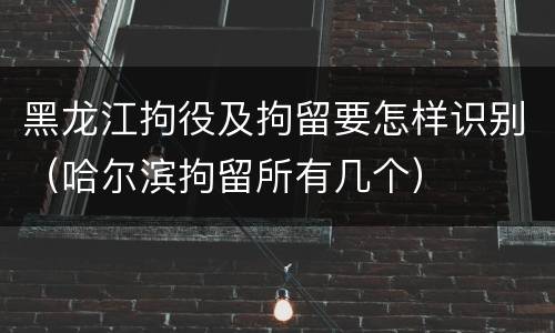 黑龙江拘役及拘留要怎样识别（哈尔滨拘留所有几个）