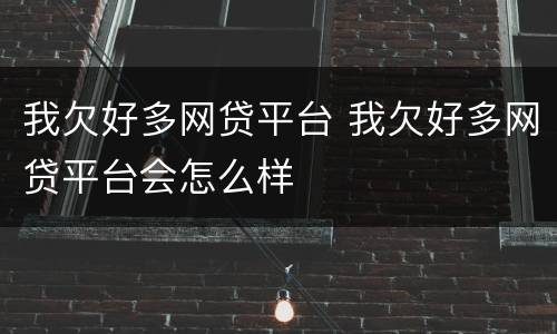 我欠好多网贷平台 我欠好多网贷平台会怎么样