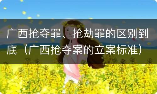 广西抢夺罪、抢劫罪的区别到底（广西抢夺案的立案标准）