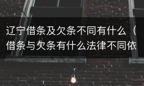 辽宁借条及欠条不同有什么(借条与欠条有什么法律不同依据)