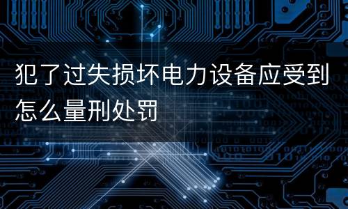 犯了过失损坏电力设备应受到怎么量刑处罚